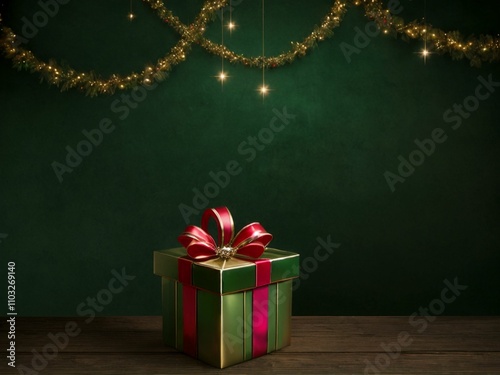 Christmas theme background, gift box and Christmas tree.