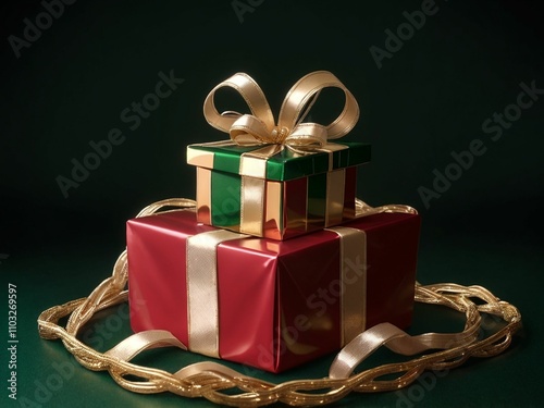 Christmas theme background, gift box and Christmas tree.