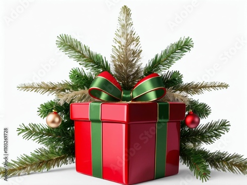 Christmas theme background, gift box and Christmas tree.