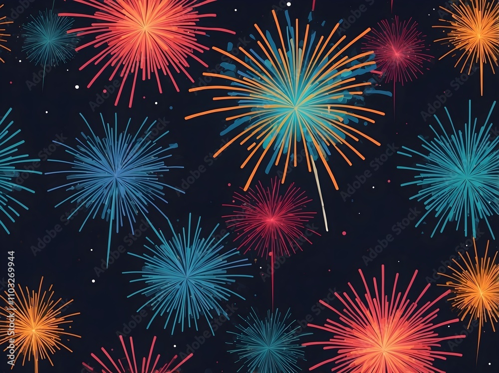 Naklejka premium Abstract firework background with free space for text