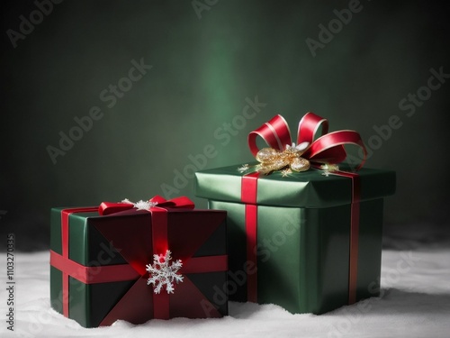Christmas theme background, gift box and Christmas tree.