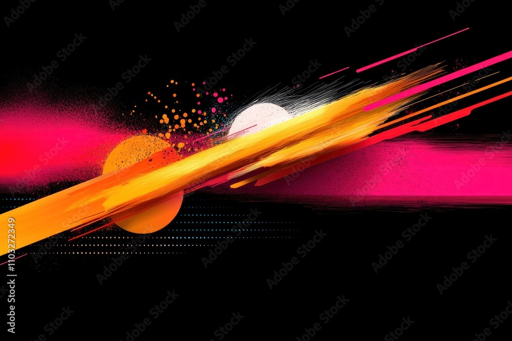 Fototapeta premium Dynamic abstract art display creative studio digital media colorful environment artistic viewpoint modern expression