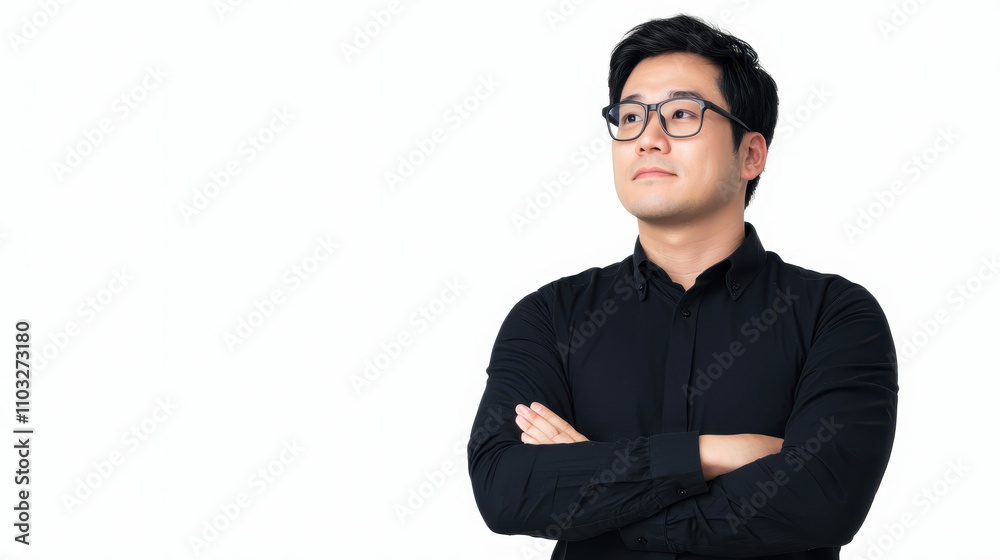 Asian businessman isolated on white background, copy space Asian businessman isolated on white background, copy space