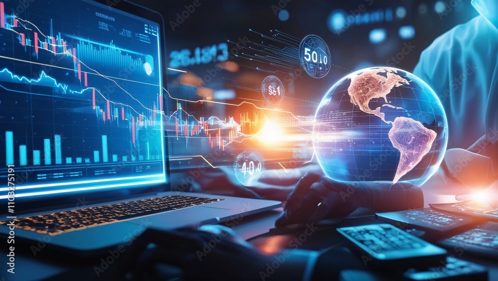 A dynamic image of a financial trading platform in a futuristic setting, with glowing charts, graphs, and a flowing data stream. The focus should be on the innovation and success of online trading A dynamic image of a financial trading platform in a futuristic setting, with glowing charts, graphs, and a flowing data stream. The focus should be on the innovation and success of online trading