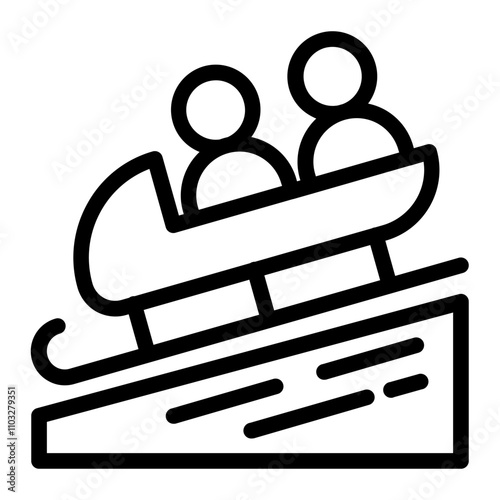 This Bobsleigh icon is suitable for winter sport, sport, winter holiday, etc.