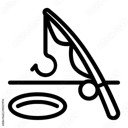 This Ice fishing icon is suitable for winter sport, sport, winter holiday, etc.