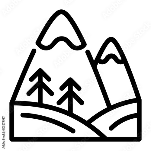 This Mountain icon is suitable for winter sport, sport, winter holiday, etc.