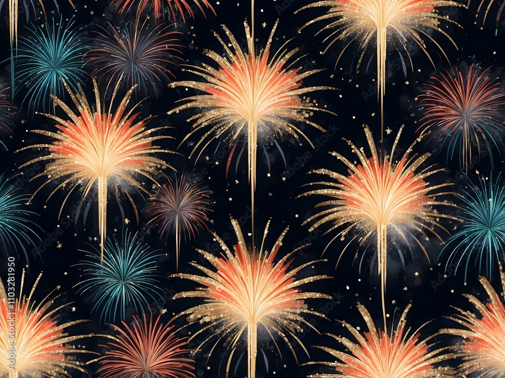 Naklejka premium fireworks background
