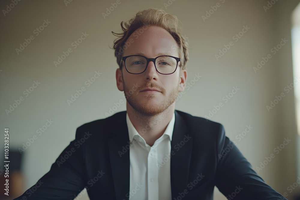 Portrait of a Man in a Suit, Serious Expression, Professional Photo, Business Attire, Confident Pose, Indoor Setting, Neutral Background, Stylish Glasses, Professional Headshot, Calm Demeanor Portrait of a Man in a Suit, Serious Expression, Professional Photo, Business Attire, Confident Pose, Indoor Setting, Neutral Background, Stylish Glasses, Professional Headshot, Calm Demeanor
