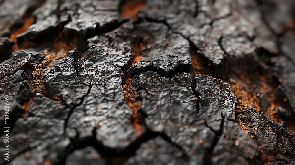Close-up of charred tree bark. Close-up of charred tree bark.