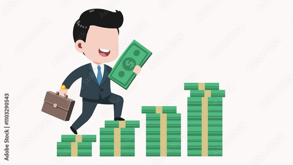 a businessman walks past a pile of money a businessman walks past a pile of money