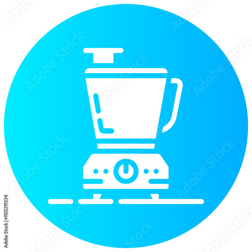 food processor round glyph vector icon