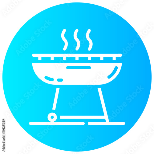 bbq round glyph vector icon