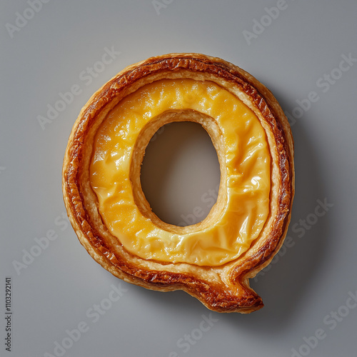 Egg tart shaped letter Q photo