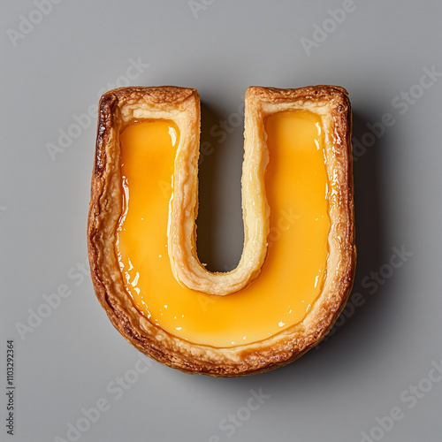 Egg tart shaped letter U photo