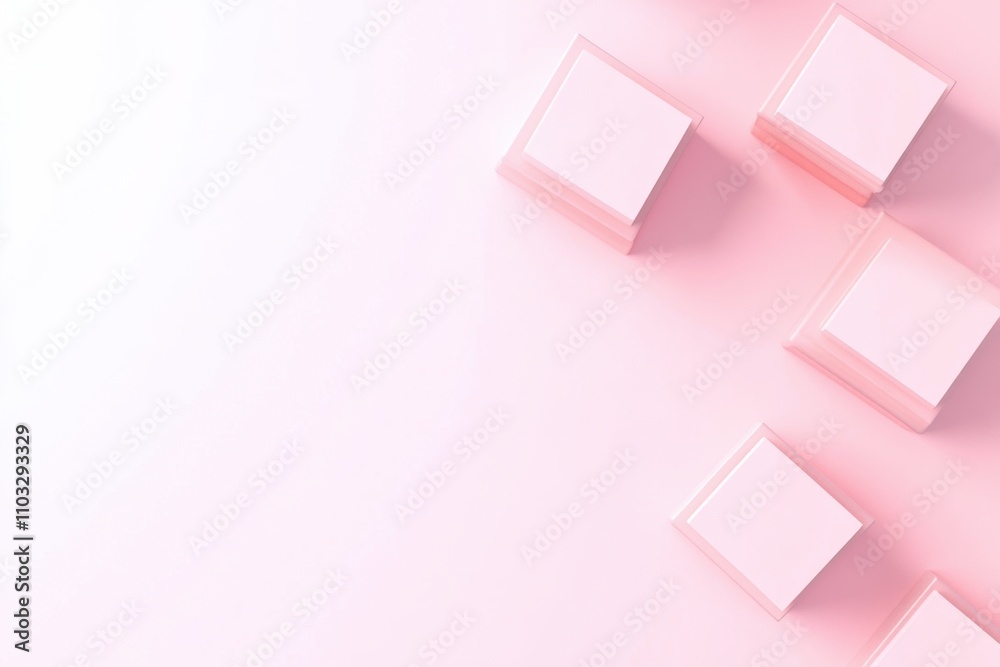 Pink cubes on a white background Pink cubes on a white background