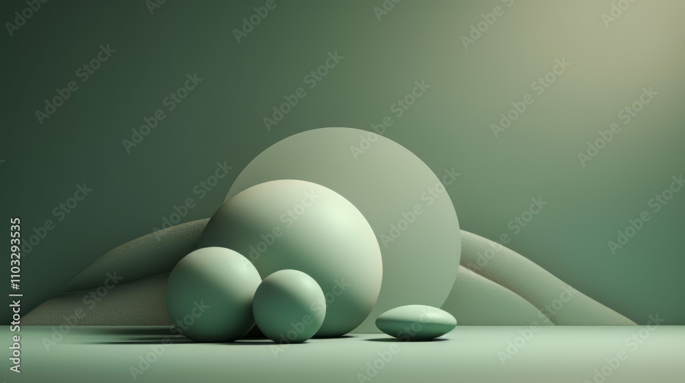 Fototapeta premium Green Abstract Geometric Graphic Design and Photography Assets