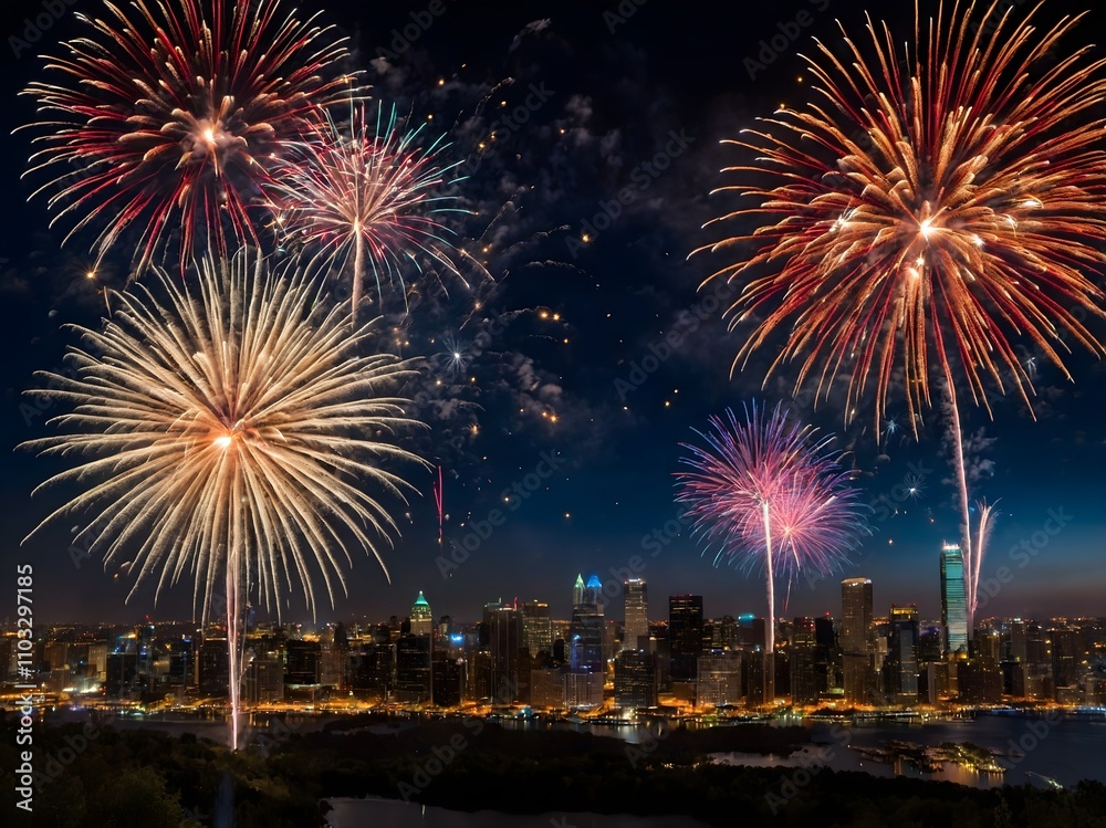 beautiful fireworks background. elegant background beautiful fireworks background. elegant background