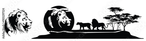 Lion in the African Savannah
