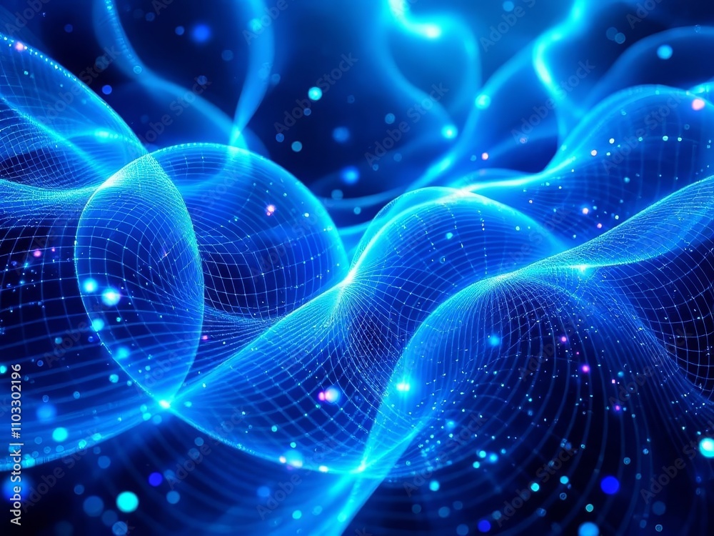 Macro shot of abstract, glowing, blue patterns. Macro shot of abstract, glowing, blue patterns.