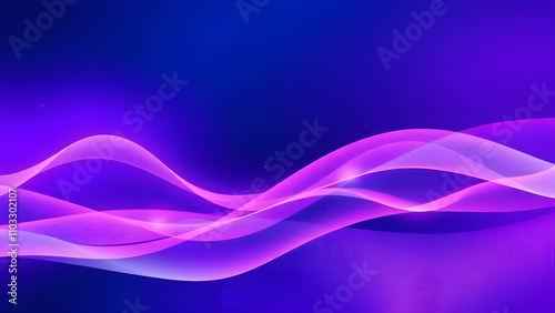 A modern abstract background with smooth, flowing wave patterns, featuring a gradient that transitions seamlessly from deep blue to vibrant purple