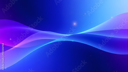 A modern abstract background with smooth, flowing wave patterns, featuring a gradient that transitions seamlessly from deep blue to vibrant purple