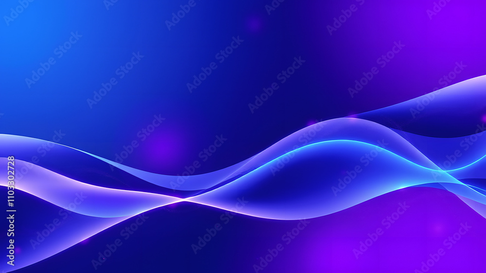 Fototapeta premium A modern abstract background with smooth, flowing wave patterns, featuring a gradient that transitions seamlessly from deep blue to vibrant purple