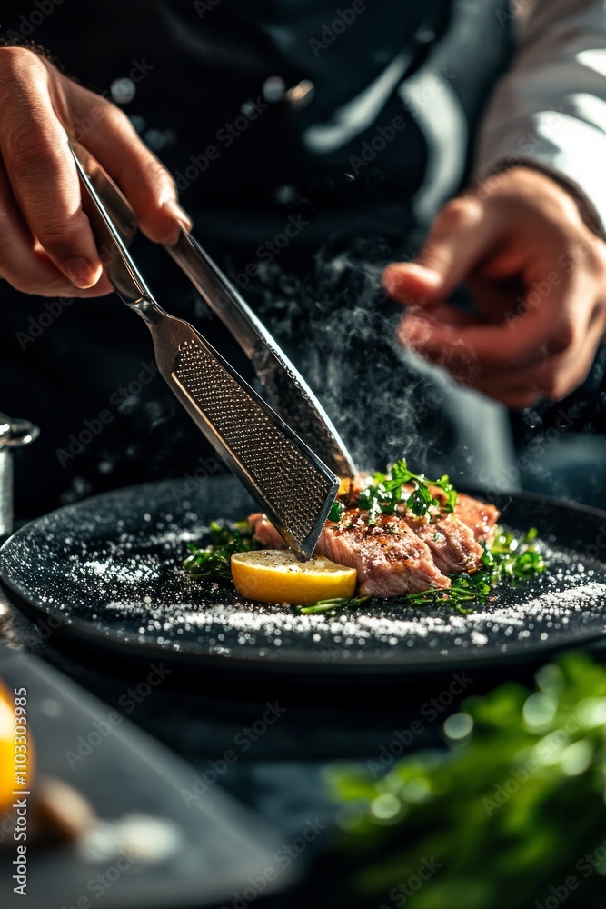 Obraz premium Chef's Culinary Masterpiece: Exquisite Dish