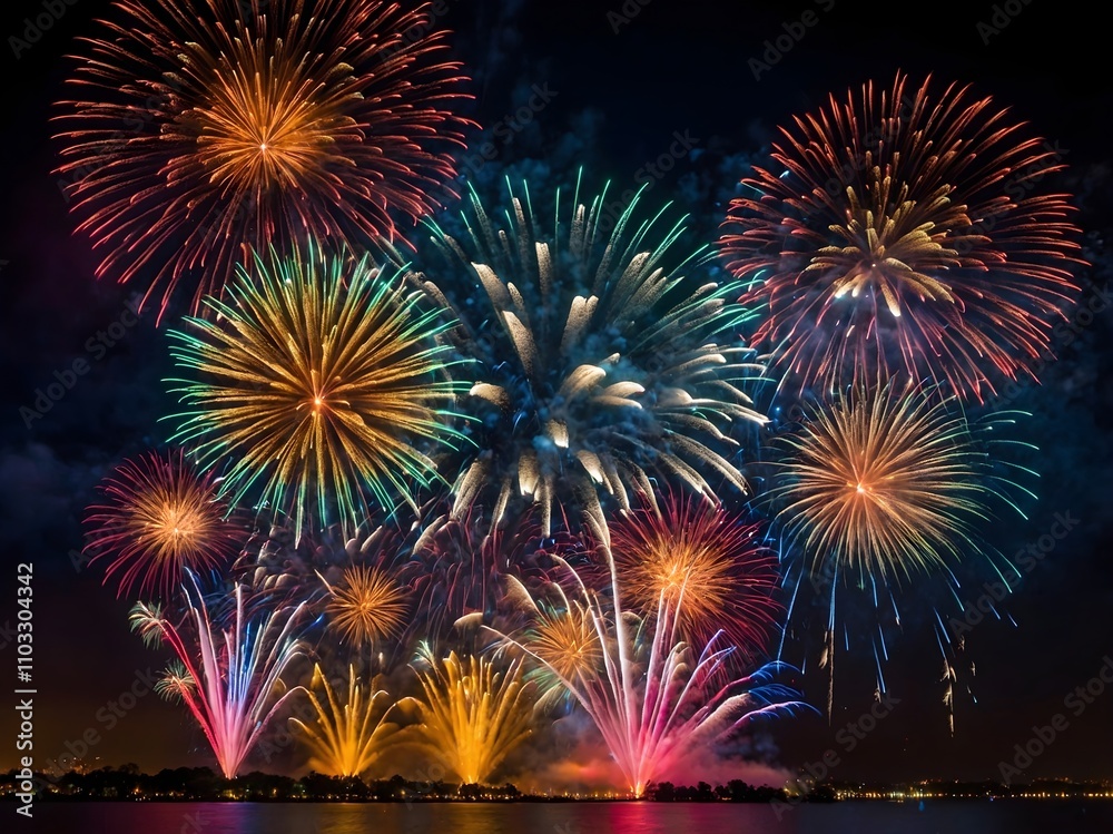 beautiful fireworks background. elegant background beautiful fireworks background. elegant background