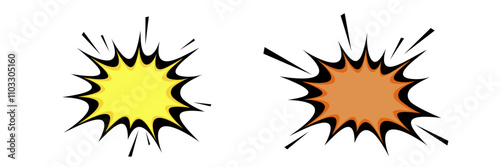 Vector expression impressive balloon explosion, surprise symbol. bomb explosion, retro explosion pop art graphic design vector illustration.