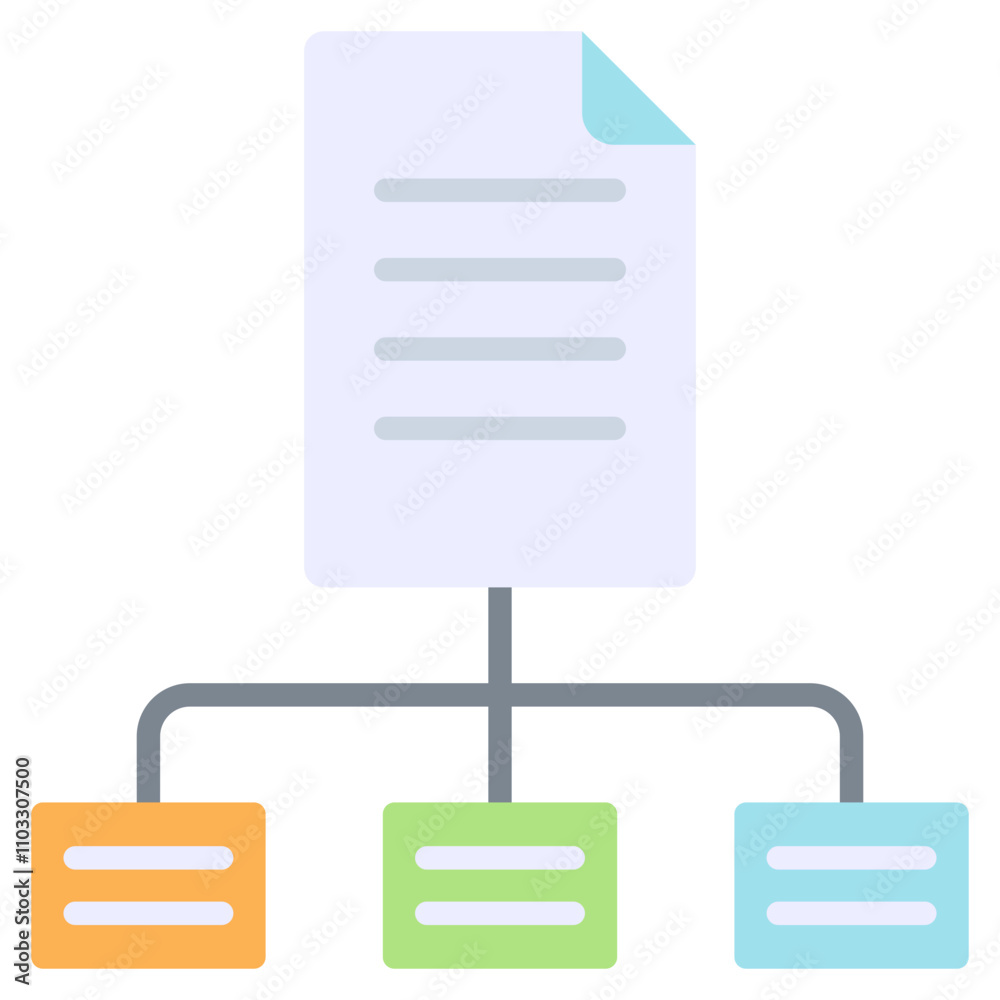 Obraz premium Structured Data Flat Icon