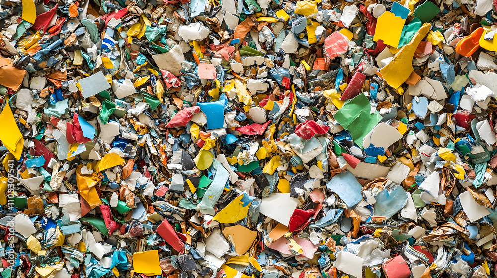 A close-up shot of a pile of colorful, fragmented plastic pieces. The vibrant hues and varied shapes create a dynamic texture, suggesting recycled or industrial material. A close-up shot of a pile of colorful, fragmented plastic pieces. The vibrant hues and varied shapes create a dynamic texture, suggesting recycled or industrial material.