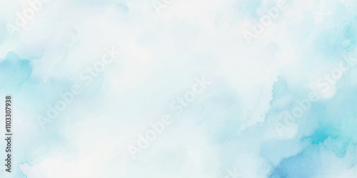 abstract watercolor background illustration. Light blue with watercolor Soft cloud in the sky background. abstract blue sky with clouds background. 