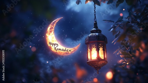 Ramadan and Eid Mubarak Collection: Islamic Lanterns, Crescent Moons, and Mosque Silhouettes