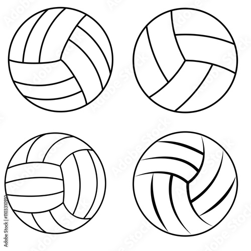 Volleyball ball icon vector set. Volleyball illustration sign collection. Sport symbol or logo.