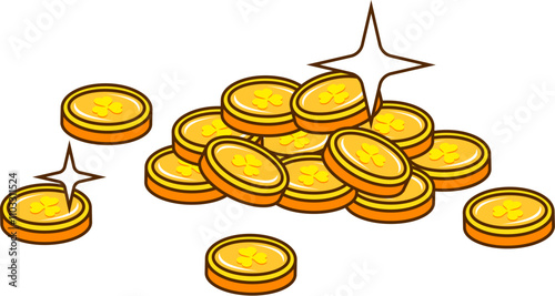 Cartoon retro golden coins for Saint Patrick Day or Irish holiday, vector luck symbol. Leprechaun gold coins with magic sparkle shine for Irish St Patrick Day holiday celebration and greeting card