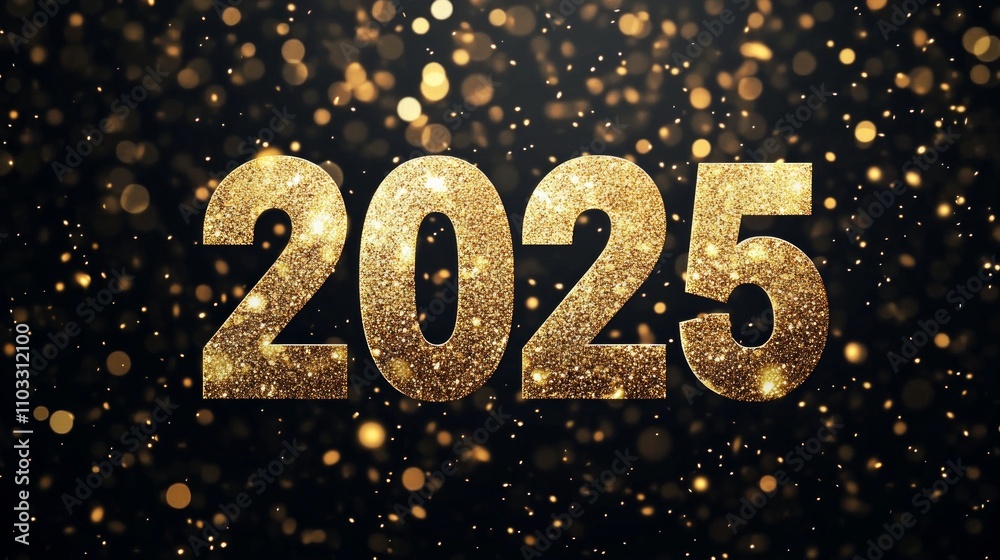 2025 New Year's Golden Glitter Background 2025 New Year's Golden Glitter Background