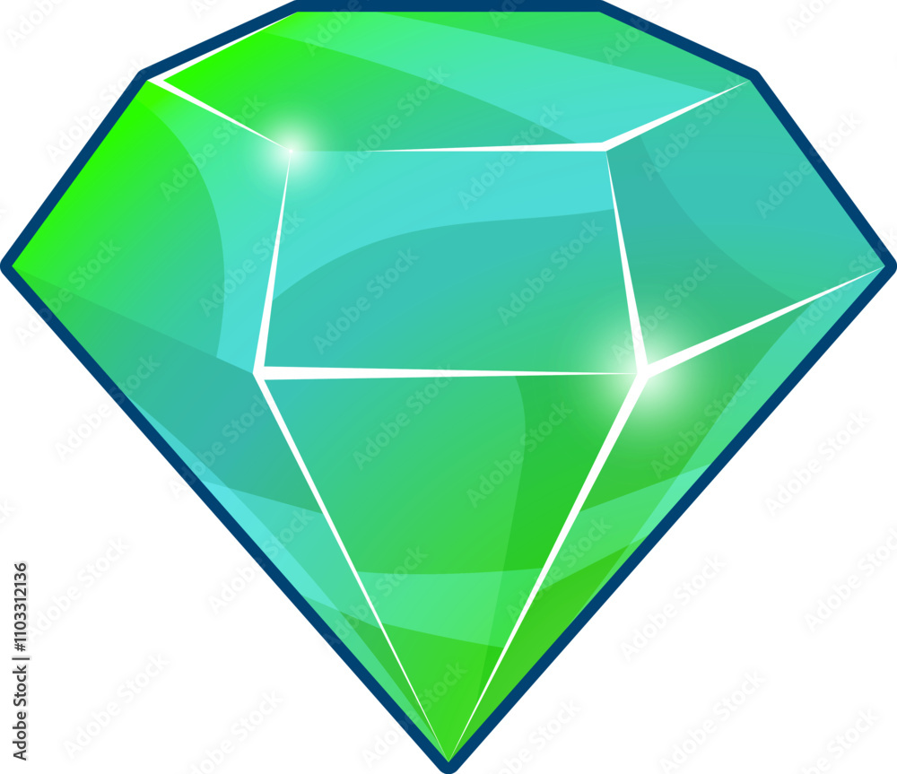 A green diamond with a white background A green diamond with a white background