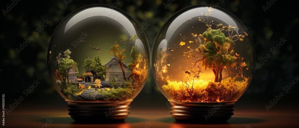 Captivating Earth Day Scenes in Stunning Glass Globes Captivating Earth Day Scenes in Stunning Glass Globes