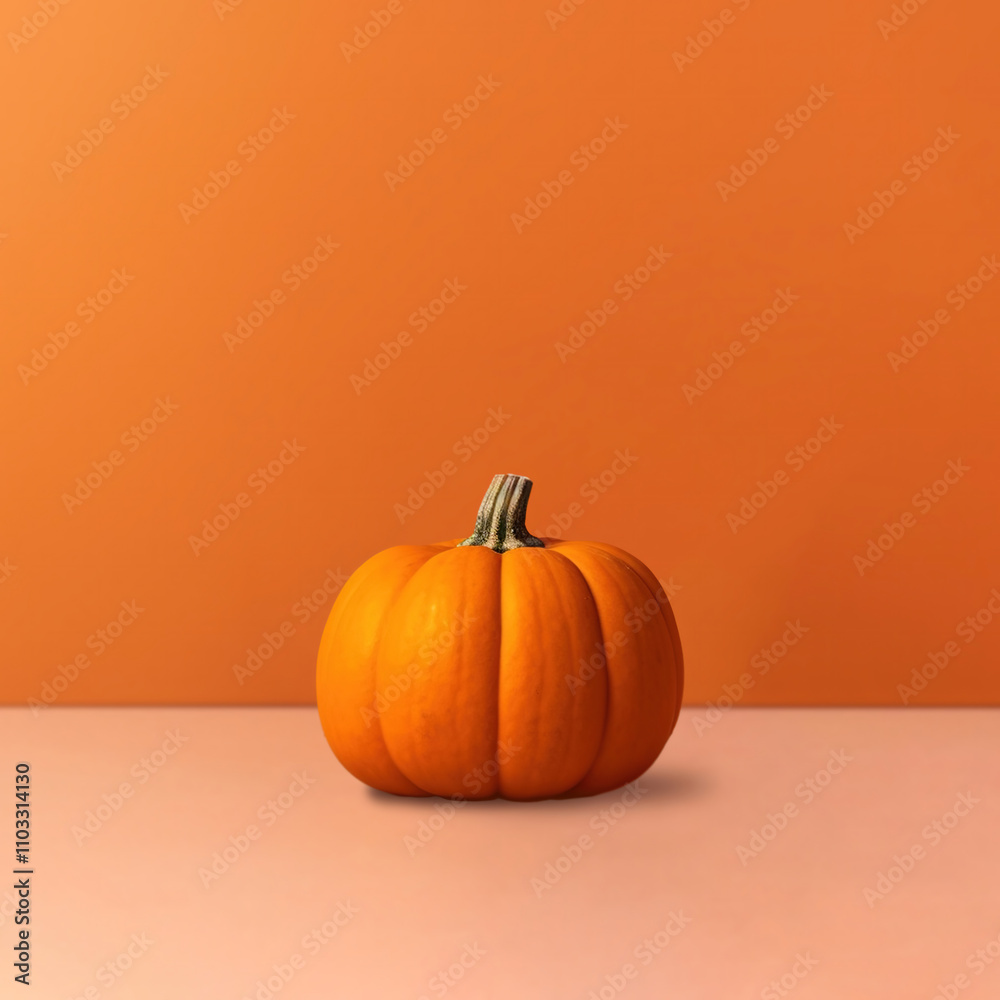 Pumpkin with Orange Background Pumpkin with Orange Background