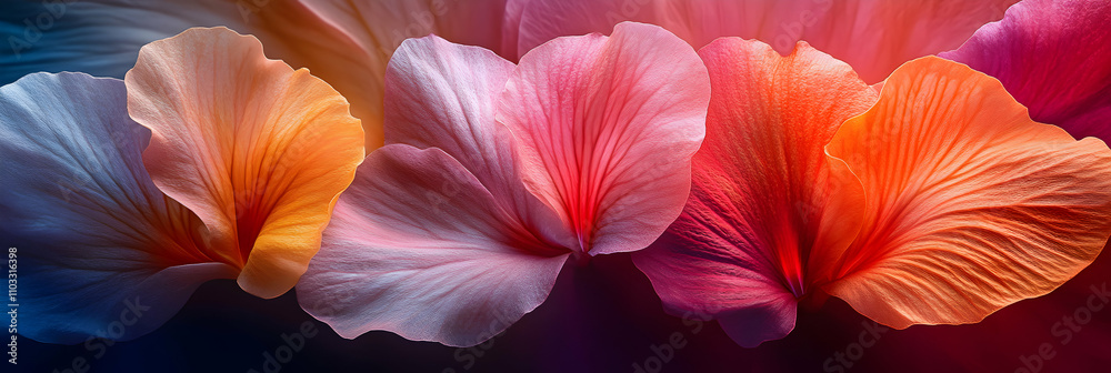 Vibrant Flower Petals, A Close-Up Study of Textured, Colorful Blossom Vibrant Flower Petals, A Close-Up Study of Textured, Colorful Blossom