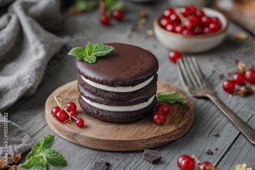 Wallpaper Mural chocolate cake with berries Torontodigital.ca