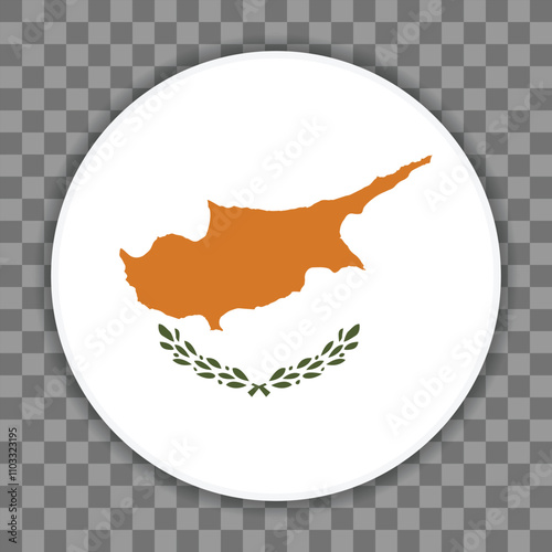 Cyprus flag icon on checkered background. Vector icon for mobile apps, UI or web design