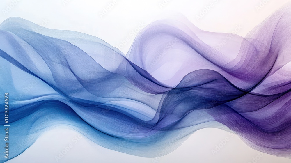 Abstract flowing waves in blue and purple hues. Abstract flowing waves in blue and purple hues.