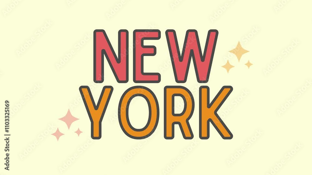 New York text animation. Motion graphic video. New York text animation. Motion graphic video.