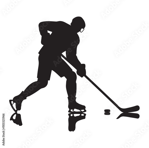 ice hockey player silhouette vector illustration