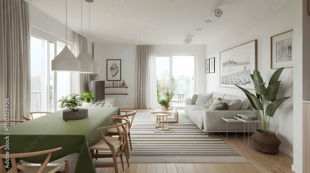 Fototapeta premium Modern style interior design 3d illustration