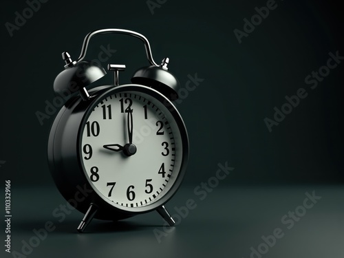 Wallpaper Mural Black alarm clock showing midnight on dark background Torontodigital.ca