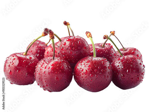 Fresh Cherries with Water Drops