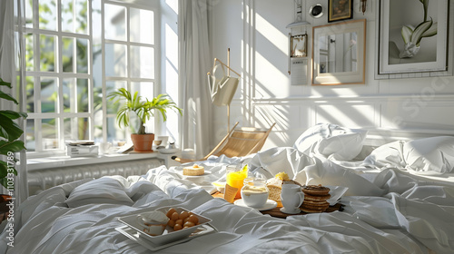 Modern style interior design 3d illustration